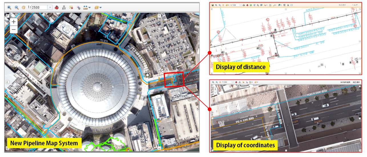 The display of the new pipeline map system